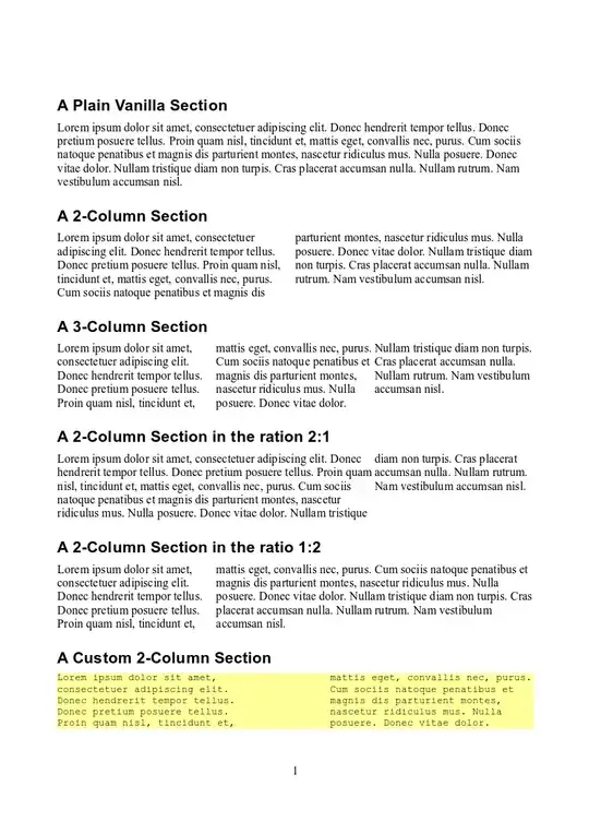 Multi-column Section in ODT Export