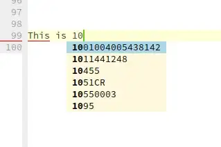 example of a number being suggested when typing 10