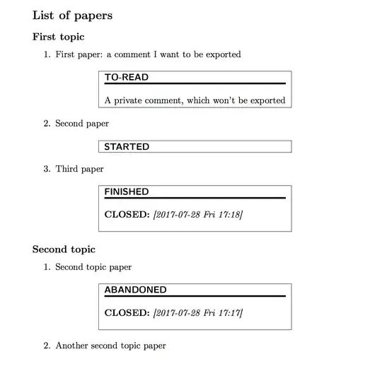 Result of exporting metadata too