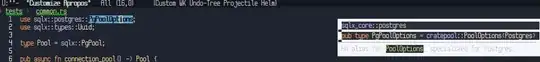 A picture of a snippet of rust code, with a popup window partially formatted but with a lingering light background