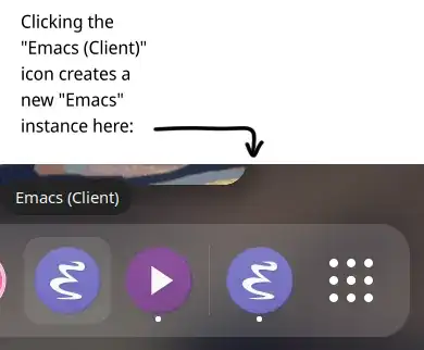 Two Emacs icons on the dock