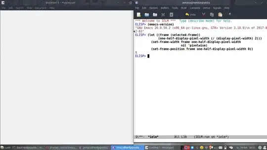 emacs overshoots on the right too