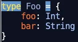 The = is matched with the type keyword.