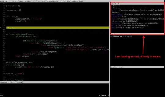 pudb debugger and the window I am trying to implement in emacs