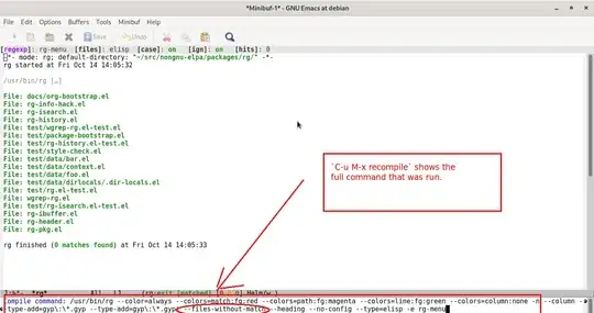 C-u M-x recompile shows the search command