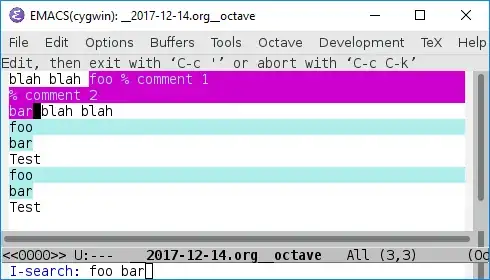 isearch matches skipping comments and newlines