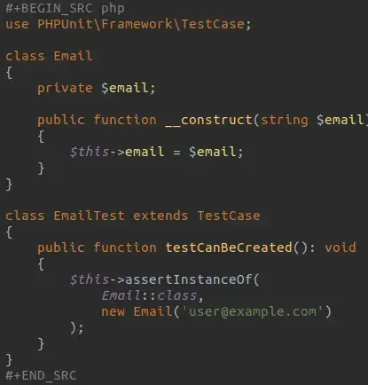 php code in org src block