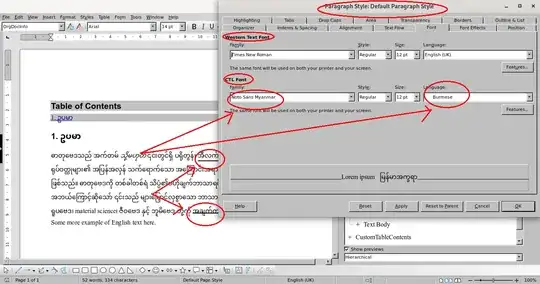 Mixed Burmese + English Text (LibreOffice)