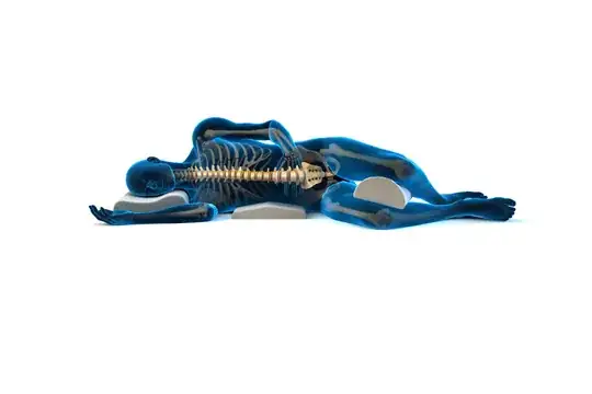 cervical spine with a pillow