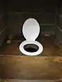 Pit latrine from the inside at a household near Maseru, Lesotho (same toilet as shown left from the outside).
