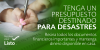 mano de mujer escribiendo un presupuesto familiar. El texto dice: Tenga un presupuesto destinado para desastres. Reuna todos los documentos financieros importantes y mantenga dinero disponible en casa. Resolver estar listo.