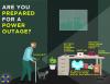 A senior citizen who has a walking cane is in a dark room, with his pet. The man is shining a flashlight on emergency supplies he has gathered. Are you prepared for a power outage? Prepare by having a flashlight, a battery/solar-powered phone charger, a first aid kit, a battery/hand-crank powered radio, a spare battery, and at least a 3-day supply of food, water, and medications.